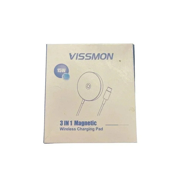VISSMON 3 IN 1 MAGNETIC WIRELESS CHARGING PAD 15 W - Picture 1 of 2